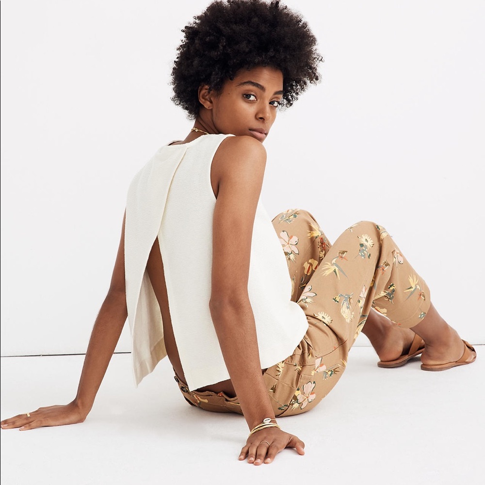 Madewell Texture & Thread Split Back Shell Top Sm